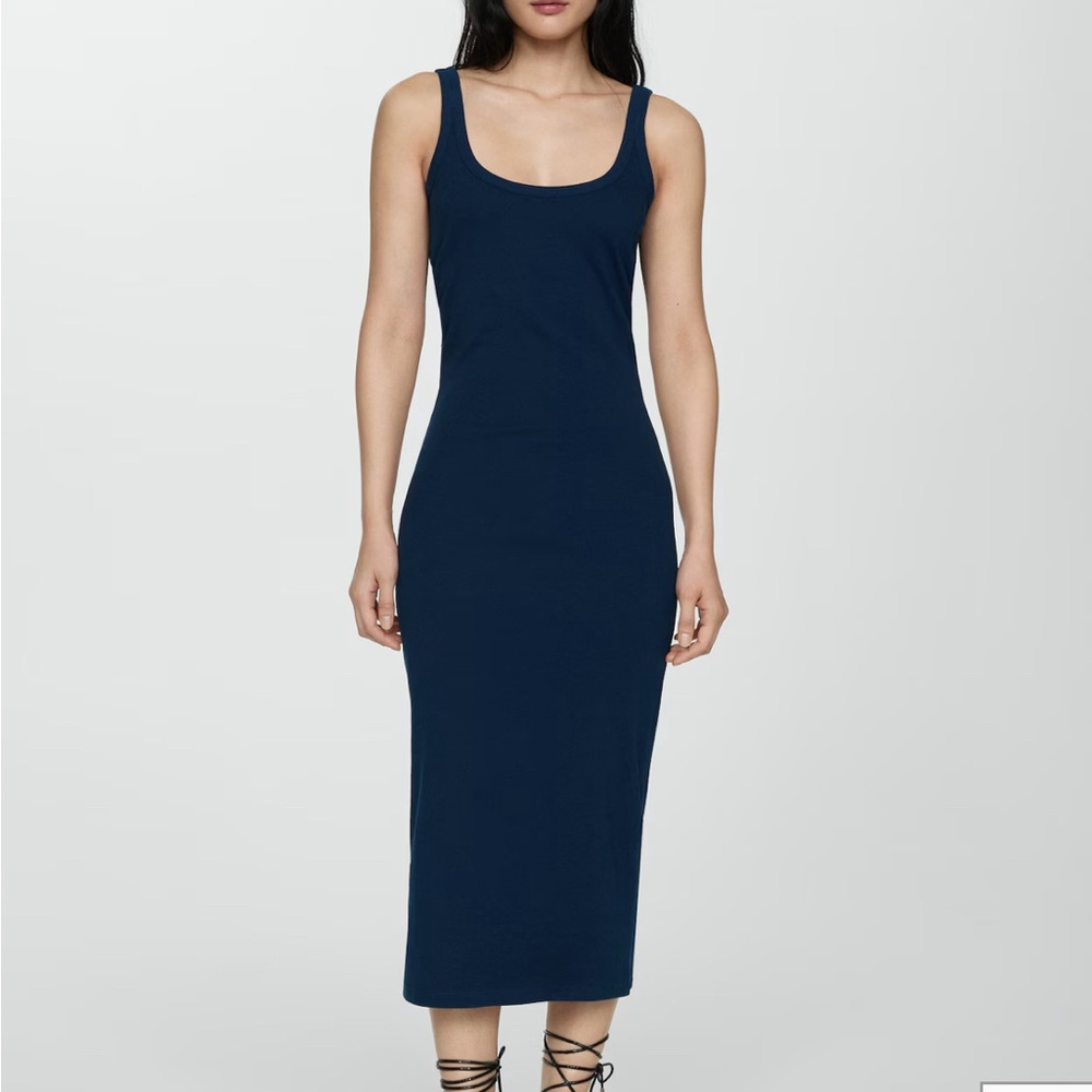 MANGO navy tank dress